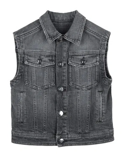 Balmain Babies'  Toddler Boy Denim Outerwear Black Size 6 Cotton, Elastane