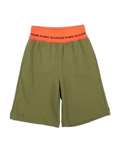 Balmain Babies'  Toddler Boy Shorts & Bermuda Shorts Military Green Size 4 Cotton