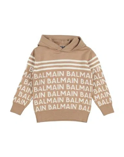Balmain Babies'  Toddler Boy Sweater Beige Size 6 Virgin Wool, Polyester In Nude