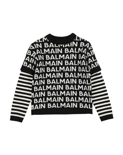 Balmain Babies'  Toddler Boy Sweater Black Size 6 Virgin Wool, Polyester