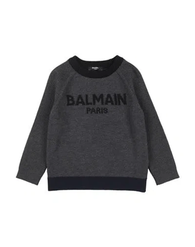 Balmain Babies'  Toddler Boy Sweater Grey Size 6 Virgin Wool, Cotton In Gray
