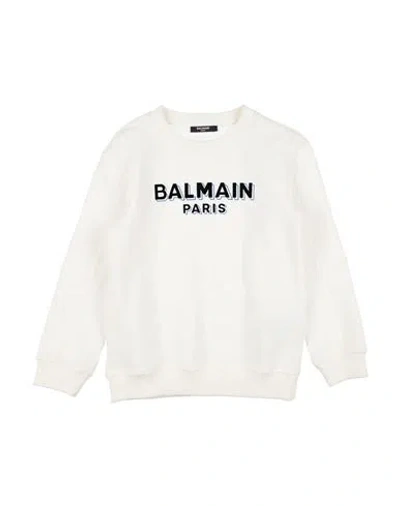 Balmain Babies'  Toddler Boy Sweatshirt Off White Size 6 Cotton, Elastane