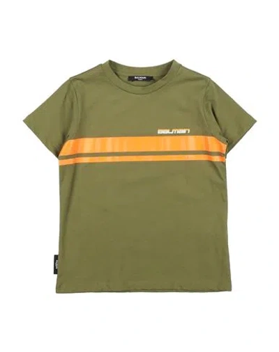 Balmain Babies'  Toddler Boy T-shirt Military Green Size 4 Cotton