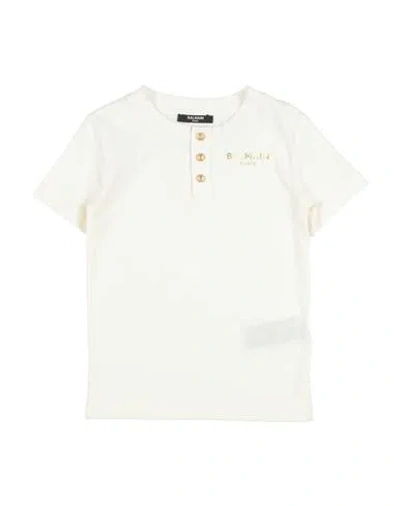 Balmain Babies'  Toddler Boy T-shirt Ivory Size 6 Cotton, Wool In Burgundy