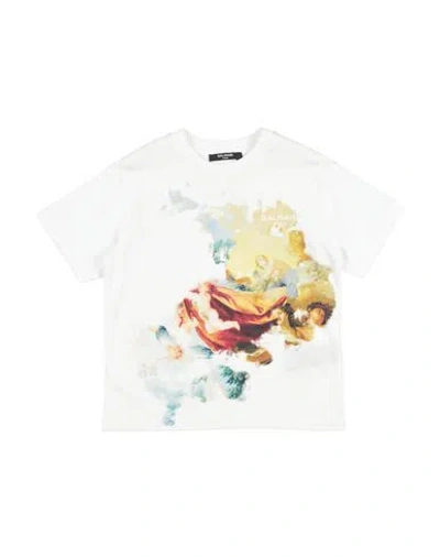 Balmain Babies'  Toddler Boy T-shirt White Size 4 Cotton In Burgundy