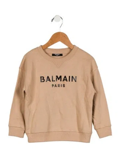 Pre-owned Balmain Babies' Toddler Boys' Logo Printed Long Sleeve Sweatshirt In Neutral