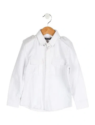 Pre-owned Balmain Babies' Toddler Boys' Long Sleeve Button Up In White