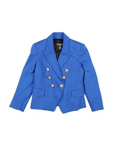Balmain Babies'  Toddler Girl Blazer Bright Blue Size 6 Viscose, Polyamide, Elastane