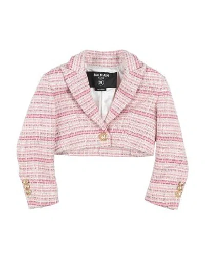 Balmain Babies'  Toddler Girl Blazer Pink Size 6 Cotton, Polyamide, Viscose, Polyester, Metallic Polyester