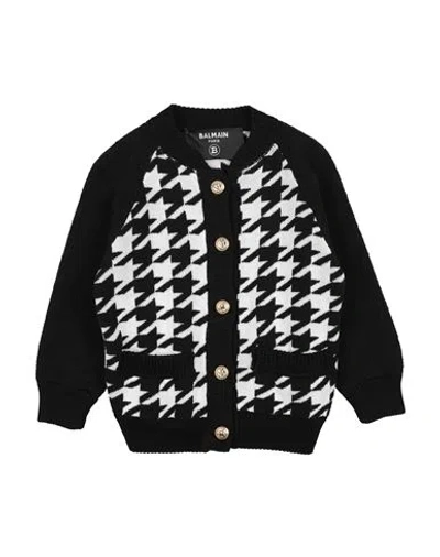 Balmain Babies'  Toddler Girl Cardigan Black Size 6 Cotton, Polyamide, Viscose