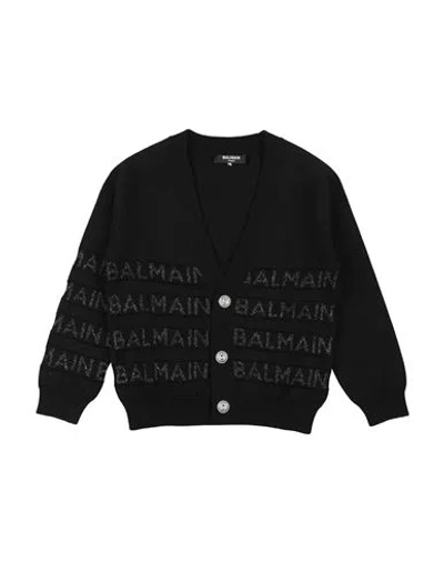 Balmain Babies'  Toddler Girl Cardigan Black Size 6 Cotton, Viscose