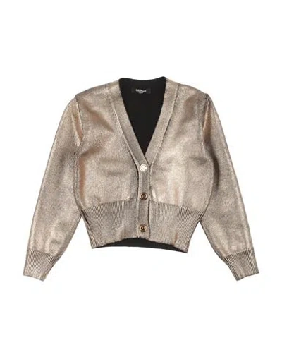 Balmain Babies'  Toddler Girl Cardigan Gold Size 6 Cotton In Brown