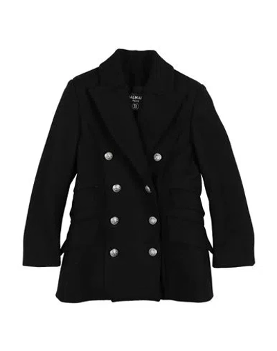 Balmain Babies'  Toddler Girl Coat Black Size 6 Wool, Polyamide