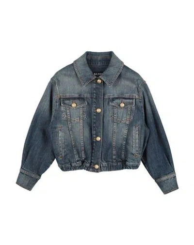 Balmain Babies'  Toddler Girl Denim Outerwear Blue Size 6 Cotton, Elastane