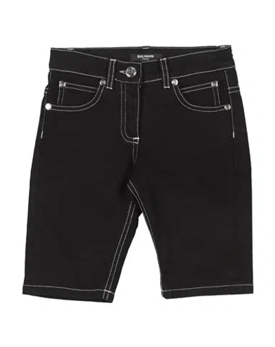 Balmain Babies'  Toddler Girl Denim Shorts Black Size 6 Cotton, Polyamide