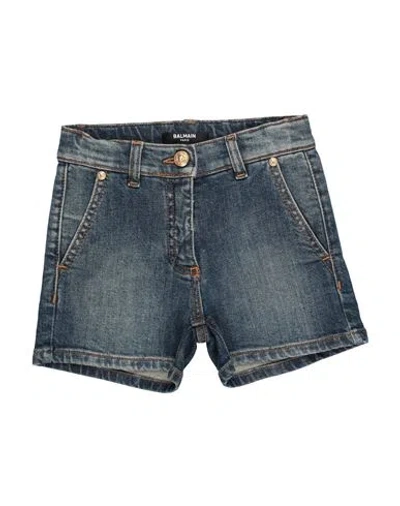 Balmain Babies'  Toddler Girl Denim Shorts Blue Size 6 Cotton, Elastane