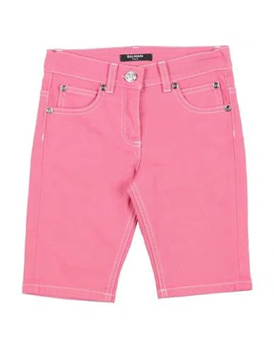 Balmain Babies'  Toddler Girl Denim Shorts Pink Size 6 Cotton, Polyamide