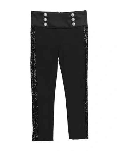 Balmain Babies'  Toddler Girl Pants Black Size 6 Virgin Wool, Elastane, Polyester