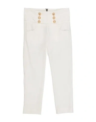 Balmain Babies'  Toddler Girl Pants Ivory Size 6 Virgin Wool In White