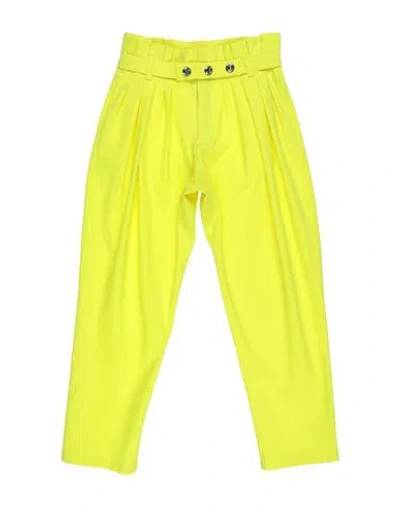 Balmain Babies'  Toddler Girl Pants Yellow Size 4 Virgin Wool, Elastane