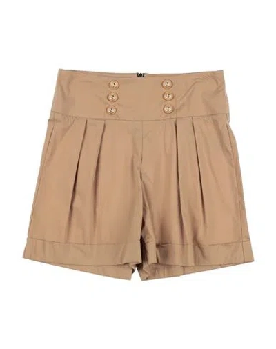 Balmain Babies'  Toddler Girl Shorts & Bermuda Shorts Camel Size 6 Cotton, Polyamide, Elastane In Beige