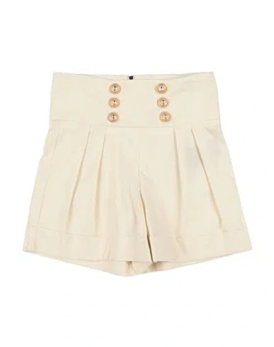 Balmain Babies'  Toddler Girl Shorts & Bermuda Shorts Ivory Size 6 Cotton, Polyamide, Elastane In White