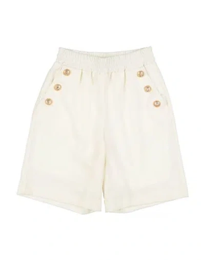 Balmain Babies'  Toddler Girl Shorts & Bermuda Shorts Ivory Size 6 Virgin Wool In White