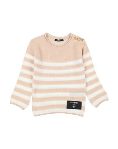 Balmain Babies'  Toddler Girl Sweater Beige Size 6 Cotton, Viscose, Polyamide In Neutral