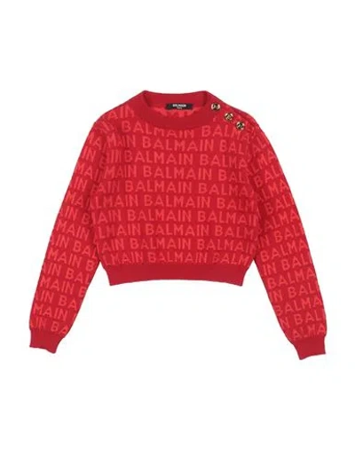 Balmain Babies'  Toddler Girl Sweater Red Size 6 Wool, Cotton, Viscose