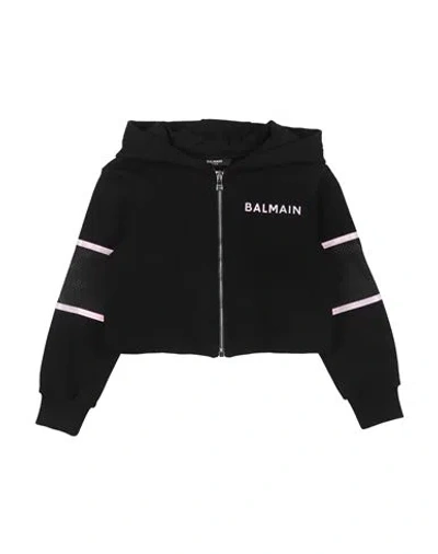Balmain Babies'  Toddler Girl Sweatshirt Black Size 4 Cotton, Elastane, Polyester