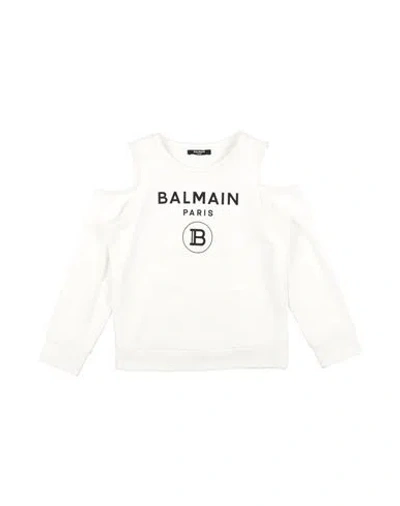 Balmain Babies'  Toddler Girl Sweatshirt Off White Size 6 Cotton
