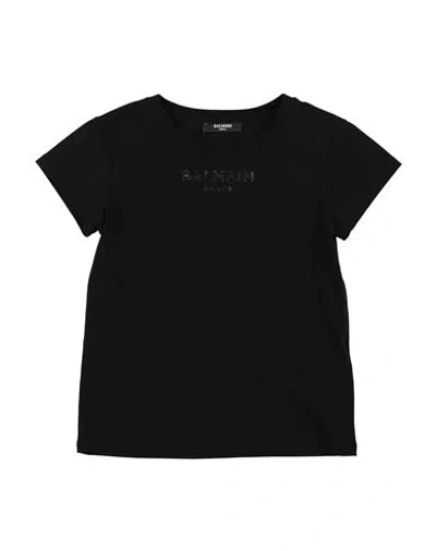 Balmain Babies'  Toddler Girl T-shirt Black Size 6 Cotton, Elastane