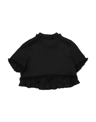 Balmain Babies'  Toddler Girl Top Black Size 6 Acetate, Silk, Polyamide