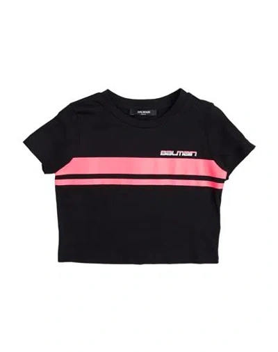 Balmain Babies'  Toddler Girl T-shirt Black Size 6 Cotton