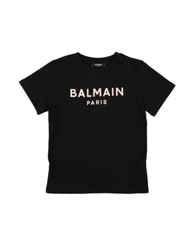 Balmain Babies'  Toddler Girl T-shirt Black Size 6 Cotton, Elastane