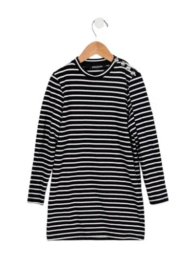 Pre-owned Balmain Babies' Toddler Girls' Long Sleeve Dress In Black