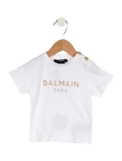 Pre-owned Balmain Babies' Toddler Girls' T-shirt W/tags In White