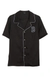 Balmain Tonal Monogram Jacquard Pajama Shirt In Pattern