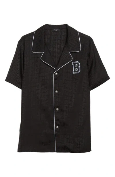 Balmain Tonal Monogram Jacquard Pajama Shirt