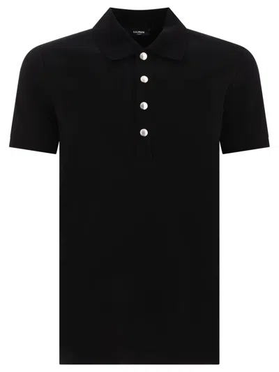 Balmain Pikee-poloshirt Mit Monogramm In Schwarz