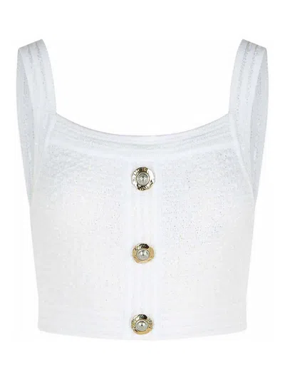 BALMAIN TOP - BLANCO