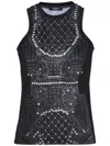 Balmain Soft Tank Top With Faux Embroidery Print
