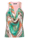Balmain Sleeve Chain Print Top In Multi