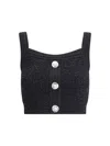 Balmain Light Tweed Top Straps In Black