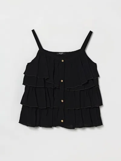 BALMAIN TOP BALMAIN KIDS COLOR BLACK