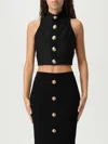 Balmain Baroque-pattern Buttoned Top In Black