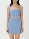 Balmain Monogram Sleeveless Top In Blue