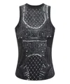 Balmain Soft Tank Top With Faux Embroidery Print In Black