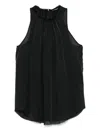 Balmain Pleated Sleeves With Sheer Panels In Black