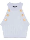 Balmain Coin-buttons Detailed Top In Blue